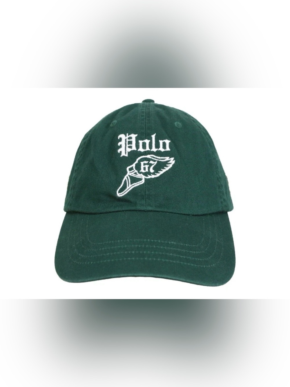 POLO RALPH LAUREN  MEN 67 P-WINGED FOOT COTTON CAP HAT GREEN#710942370001-NWT